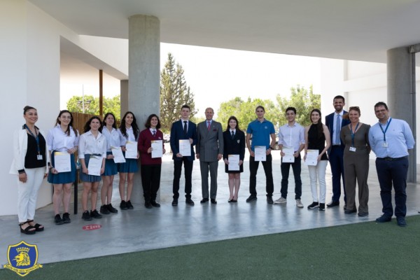 English School students and staff welcomed the Earl of Wessex during his official visit to Cyprus